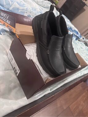 Skechers Men’s Black Slip-On Casual Loafers with Pull Tabs
